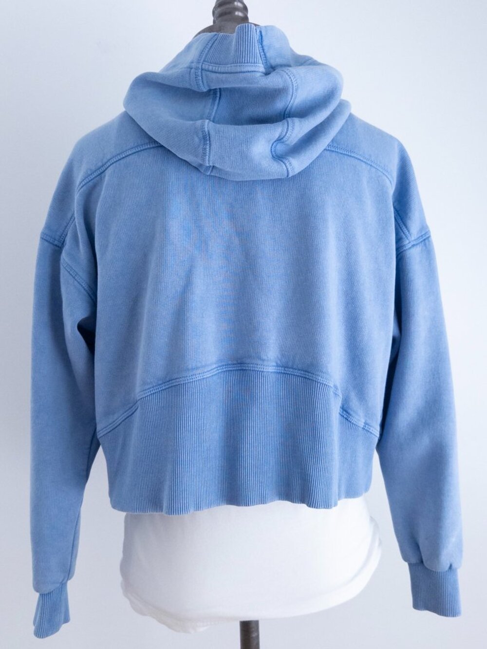 Free People FP Movement Zip Up Hoodie Cropped Oversize Size XS/SM Dusk Blue - Picture 4 of 11